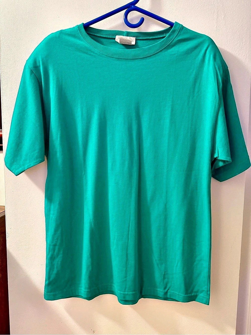 Vintage Ann Taylor Studio Teal Cotton Shoulder Pad Top Made Brazil